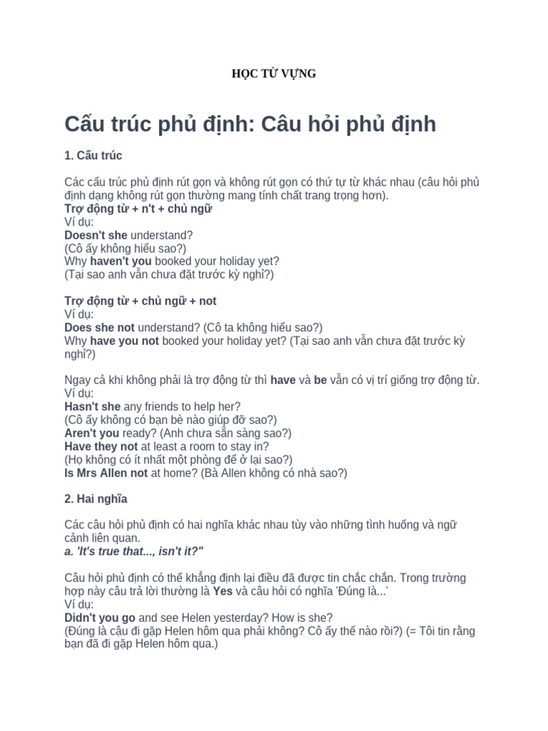 HỌC TỪ VỰNG | PDF