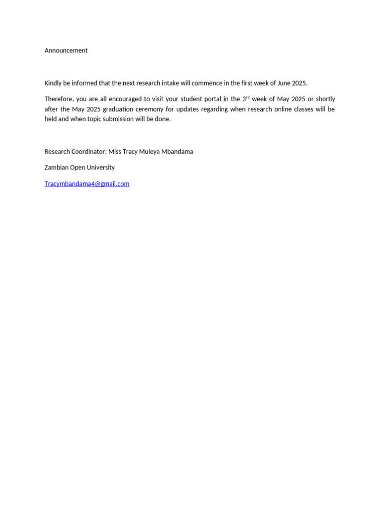 Research June 2025 Intake | PDF