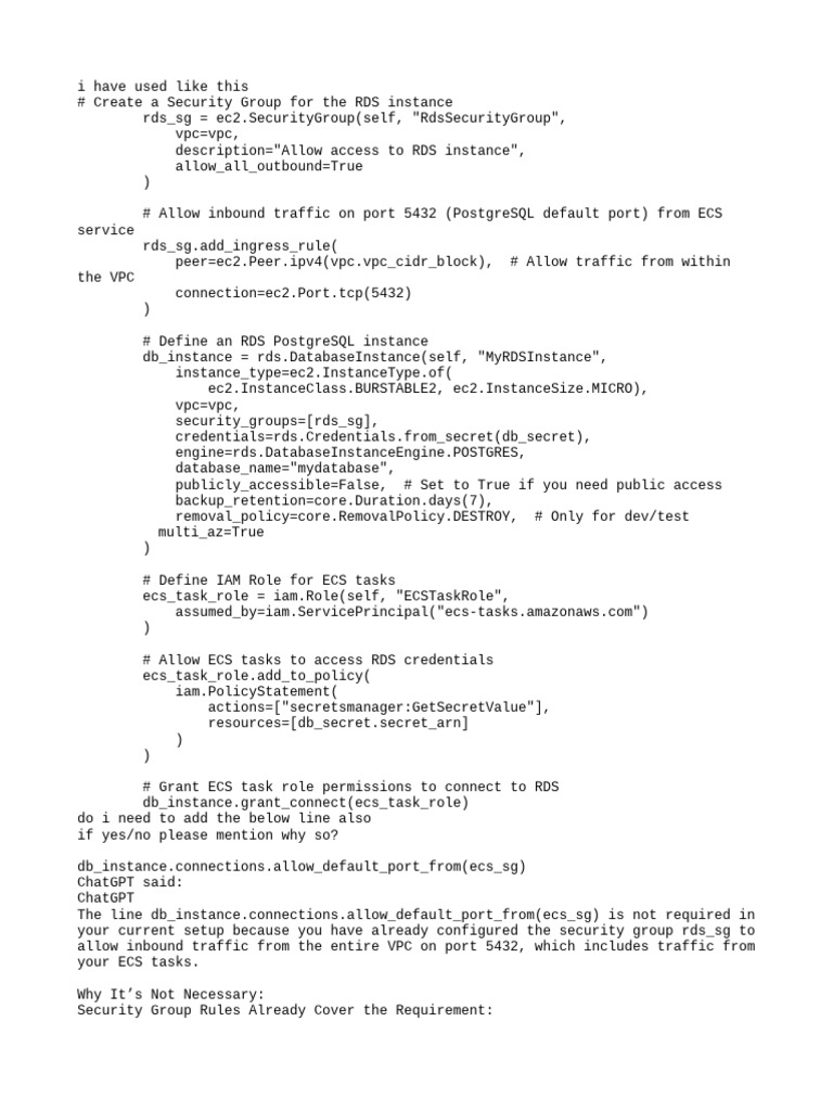 RDS Security Group Configuration Guide | PDF | Postgre Sql ...