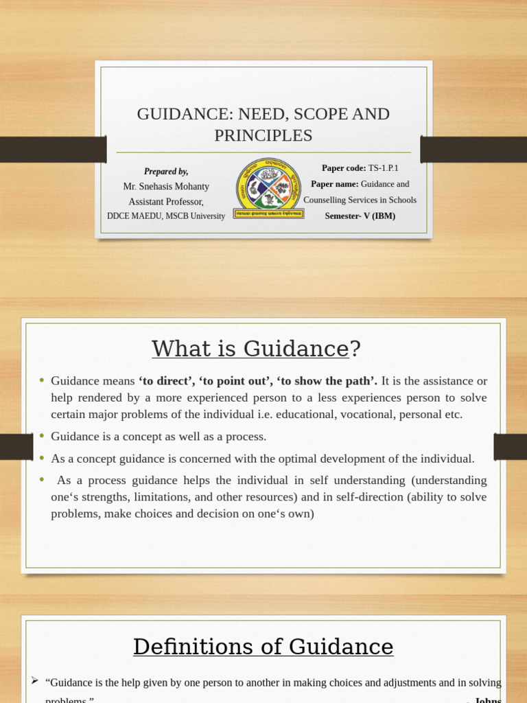 Guidance | PDF | Psychological Concepts | Behavioural Sciences