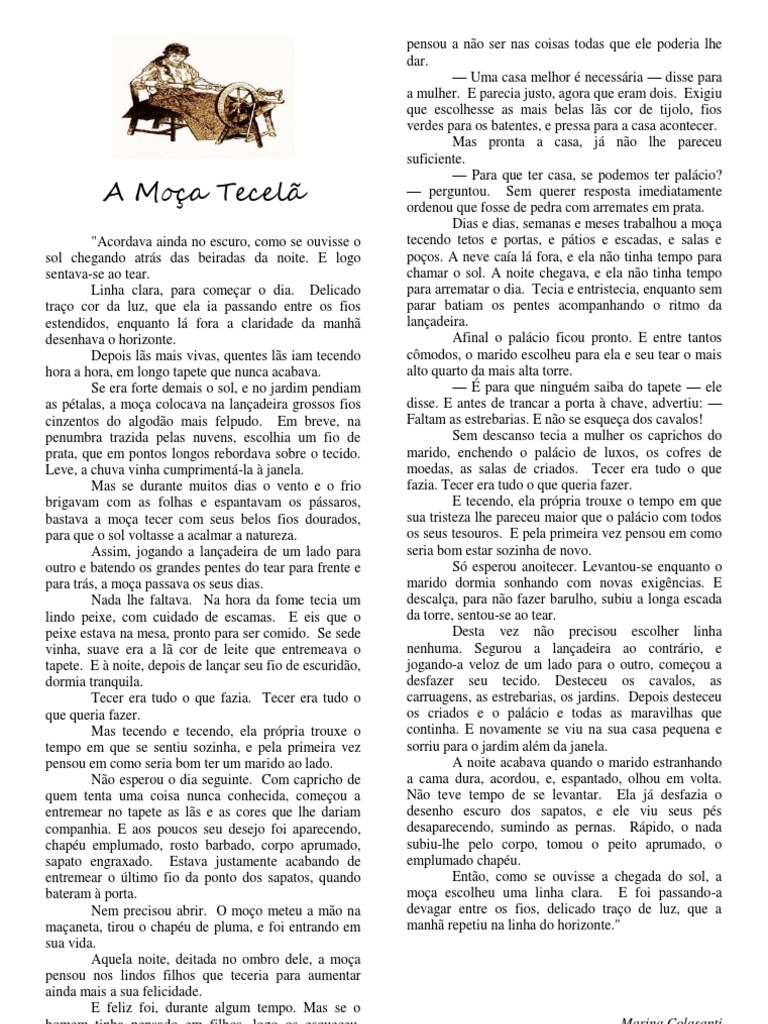 A Moça Tecelã: Conto e Interpretação | PDF | Sol | Natureza