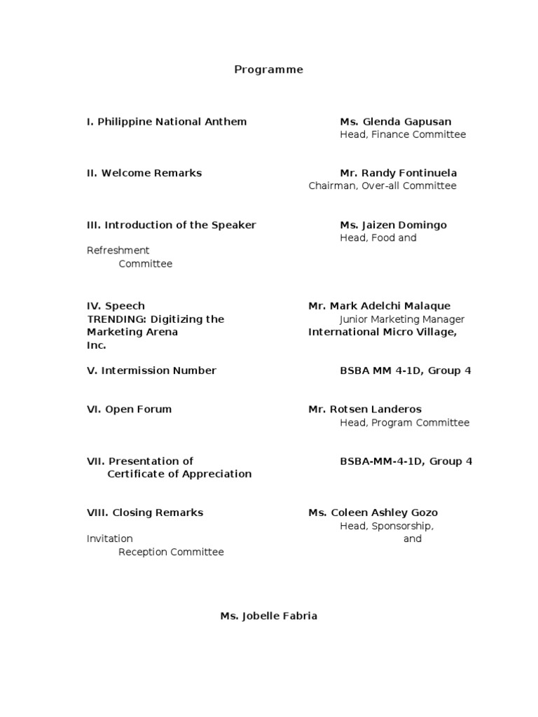 Philippine Event Program Overview | PDF