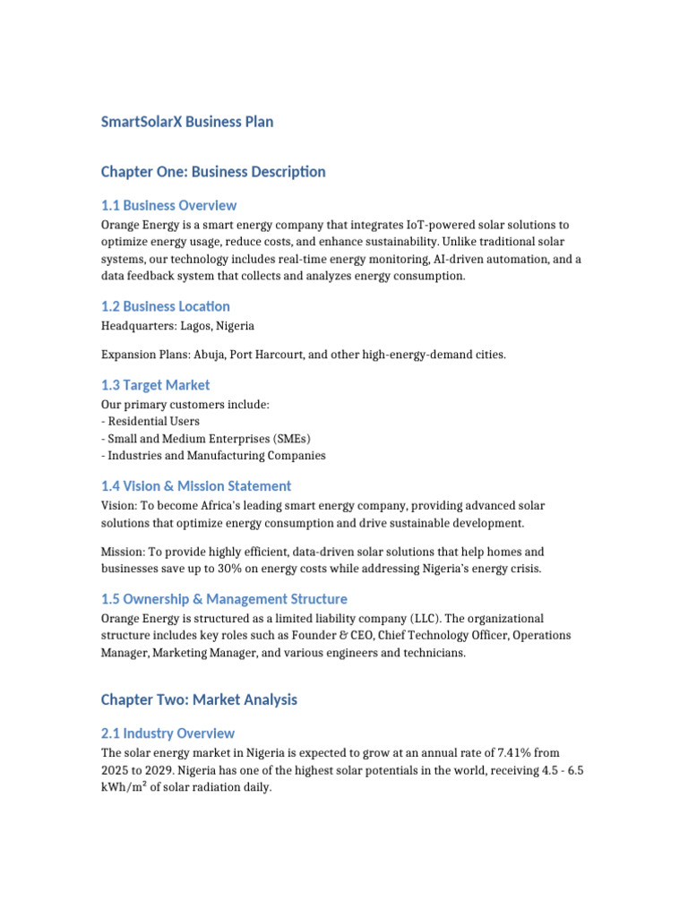 SmartSolarX Business Plan Complete | PDF | Energy Conservation | Economies