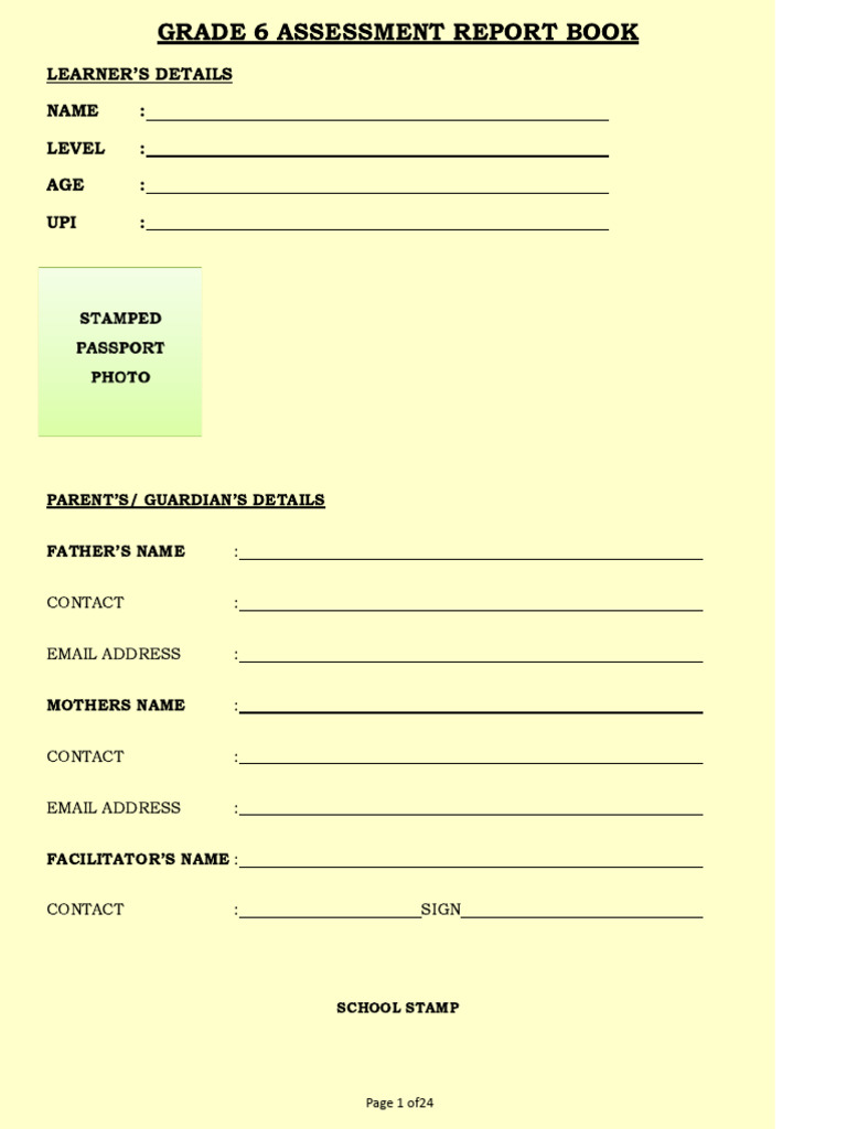 Grade 6 Assessment Report Template | PDF | Jesus | Volleyball