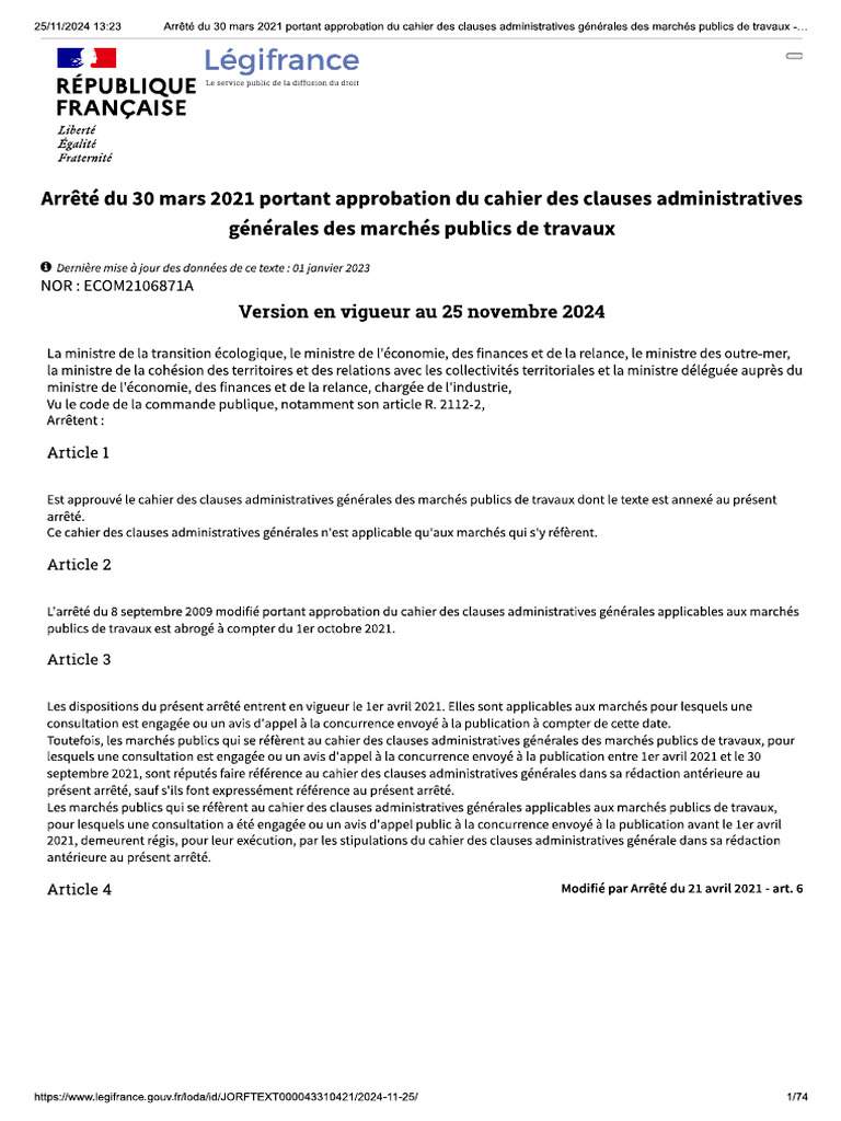 CCAG Travaux Spéciaux | PDF