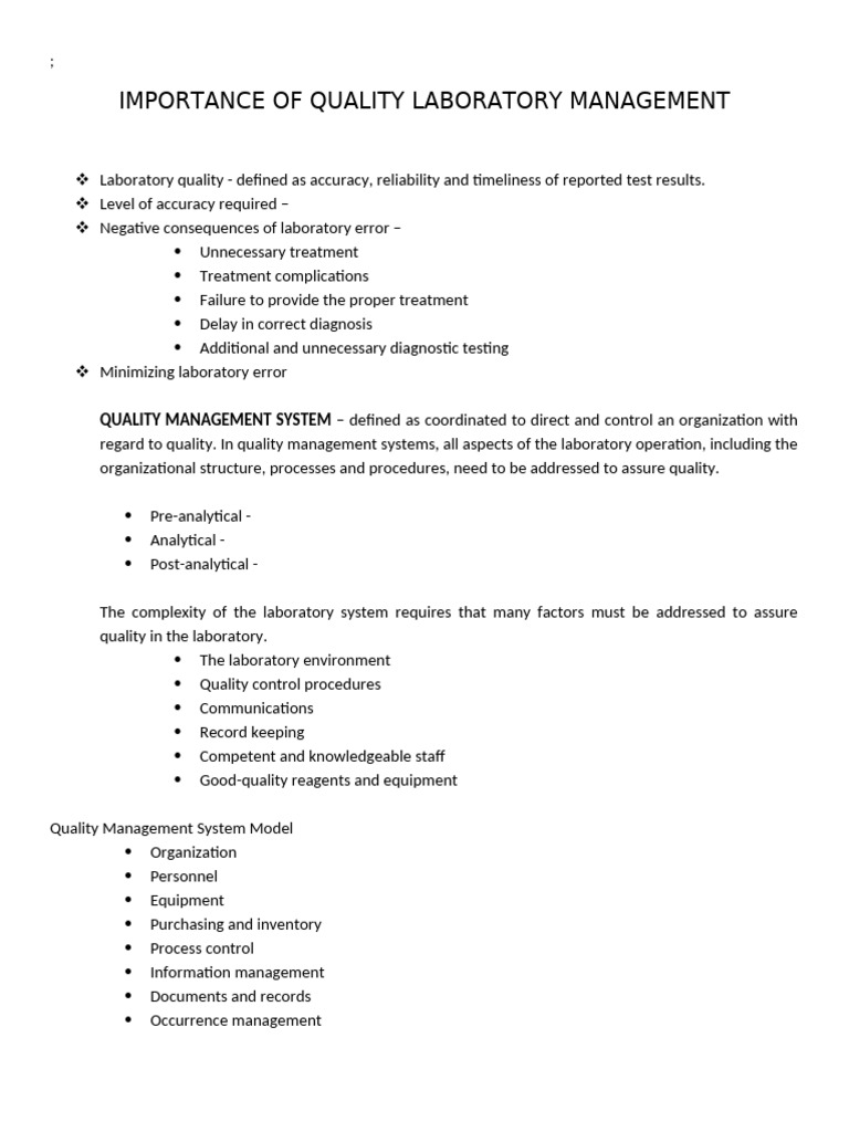Laboratory Quality Management Essentials | PDF | Laboratories ...