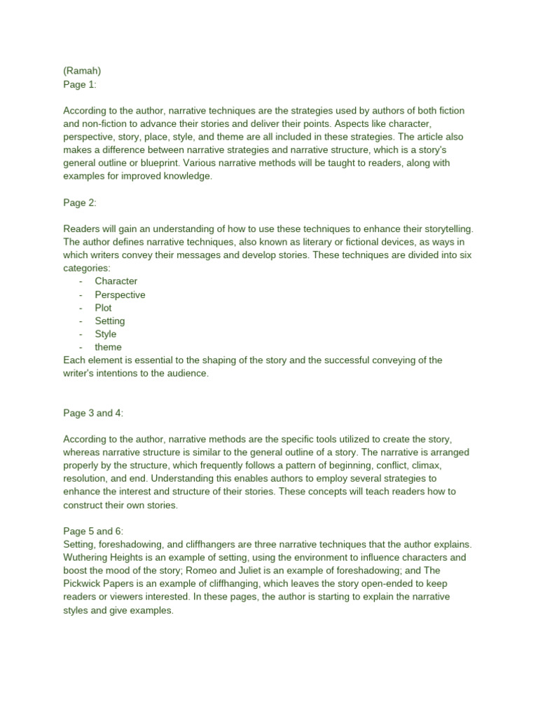 Narrative Article Context - Ramah, Roudha, Meera | PDF | Narrative ...