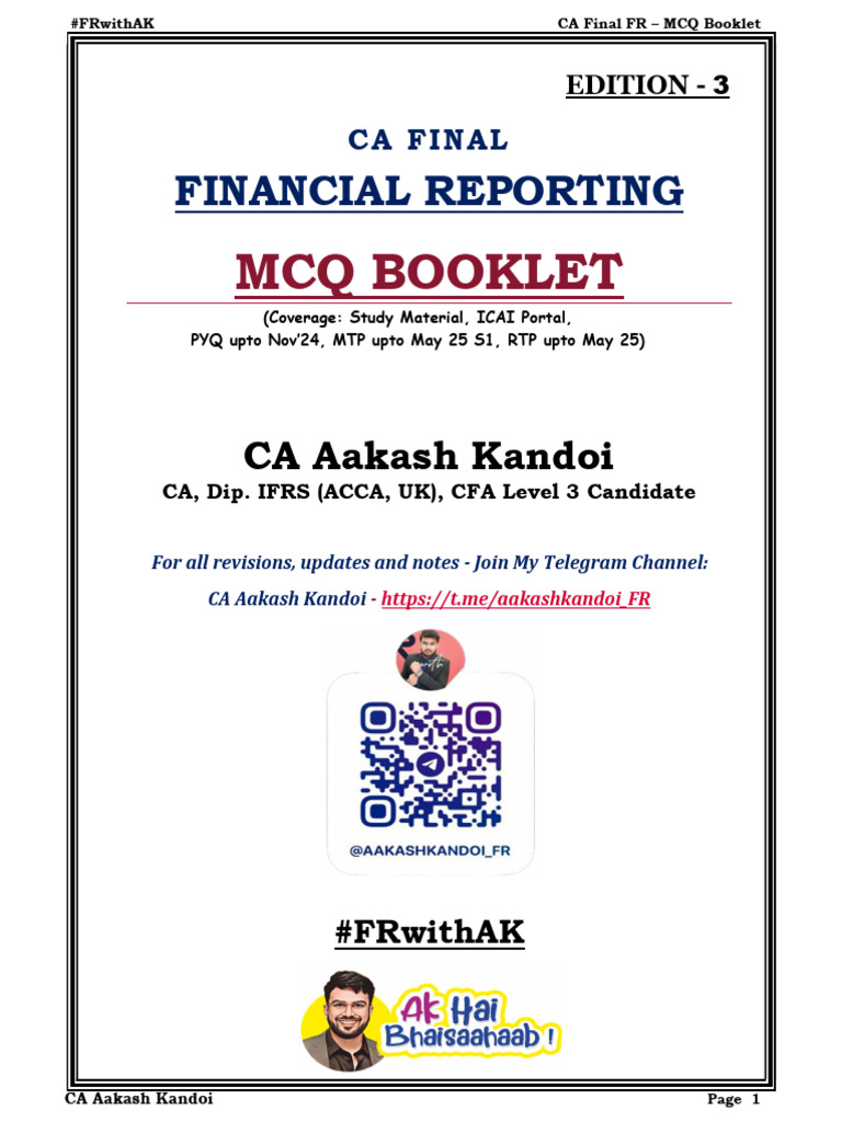 Ca Final Mcq File Edition 3 Frwithak Pdf Dividend Equity