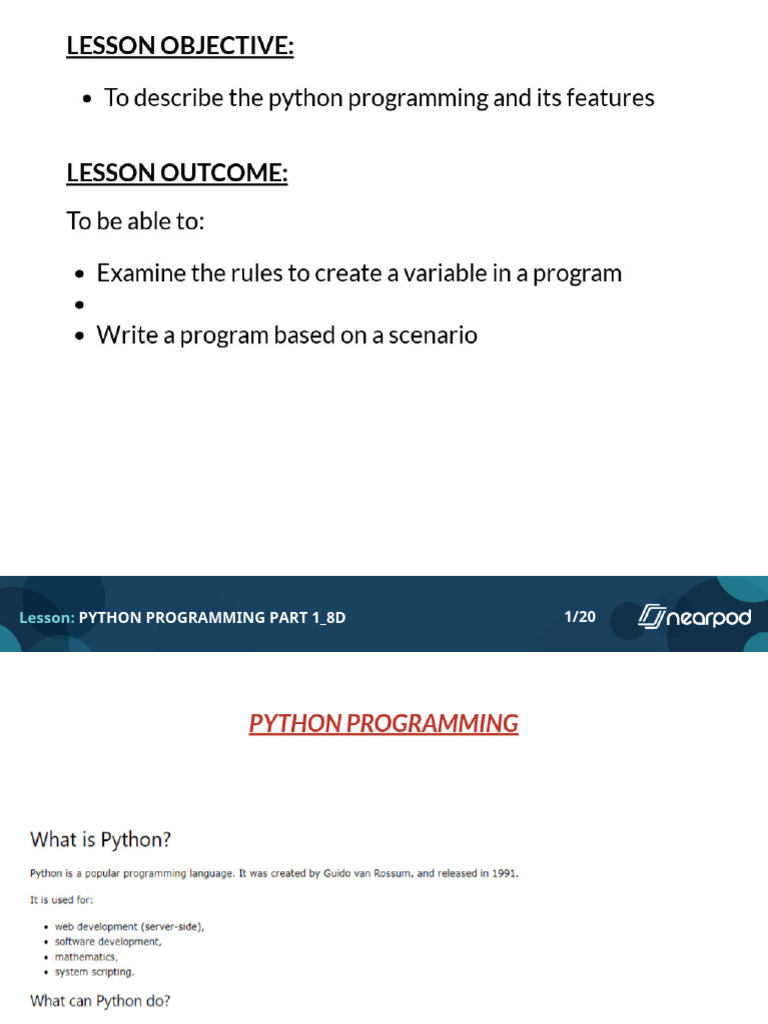 PYTHON PROGRAMMING | PDF