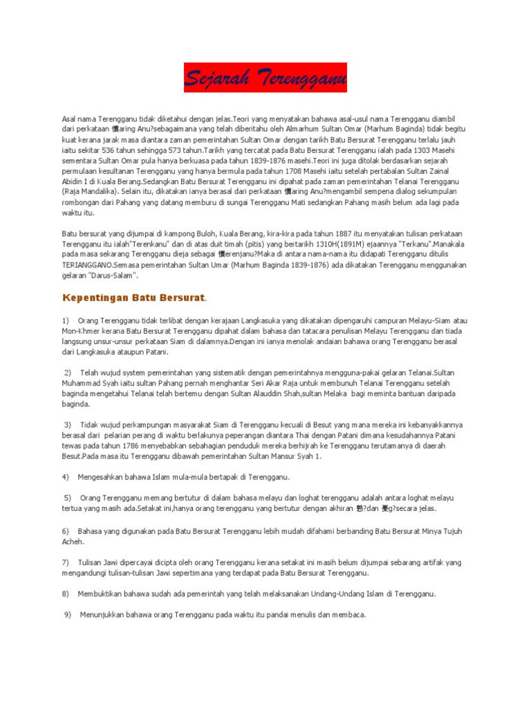 Sejarah Terengganu Pdf