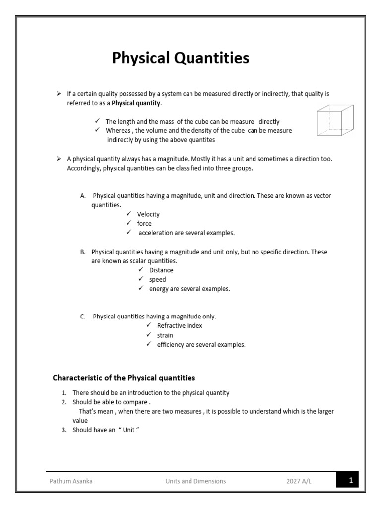 Understanding Physical Quantities and Units | PDF | Force | Velocity
