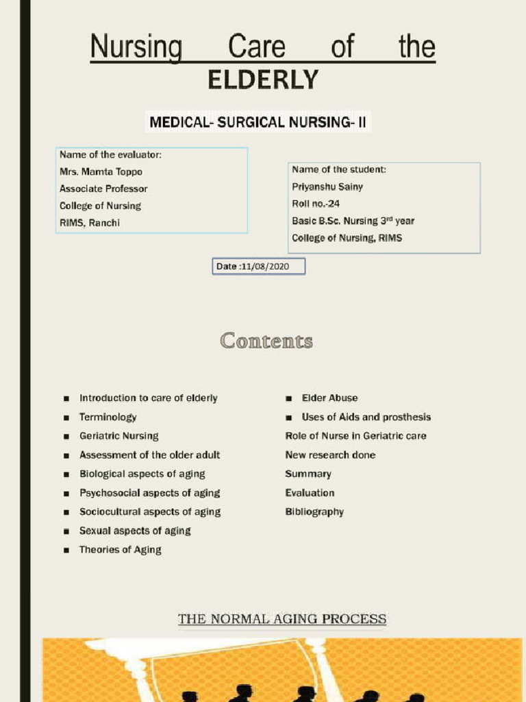 Nursing Care of The Elderly Patients | PDF