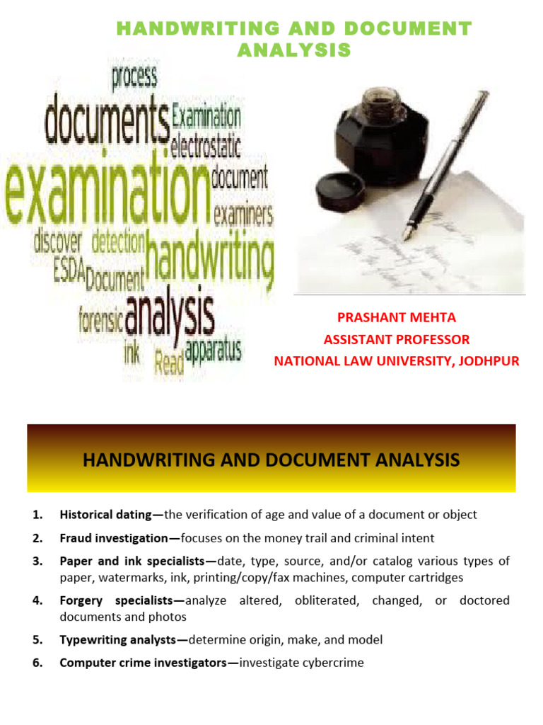 Forensic Handwriting & Document Analysis | PDF