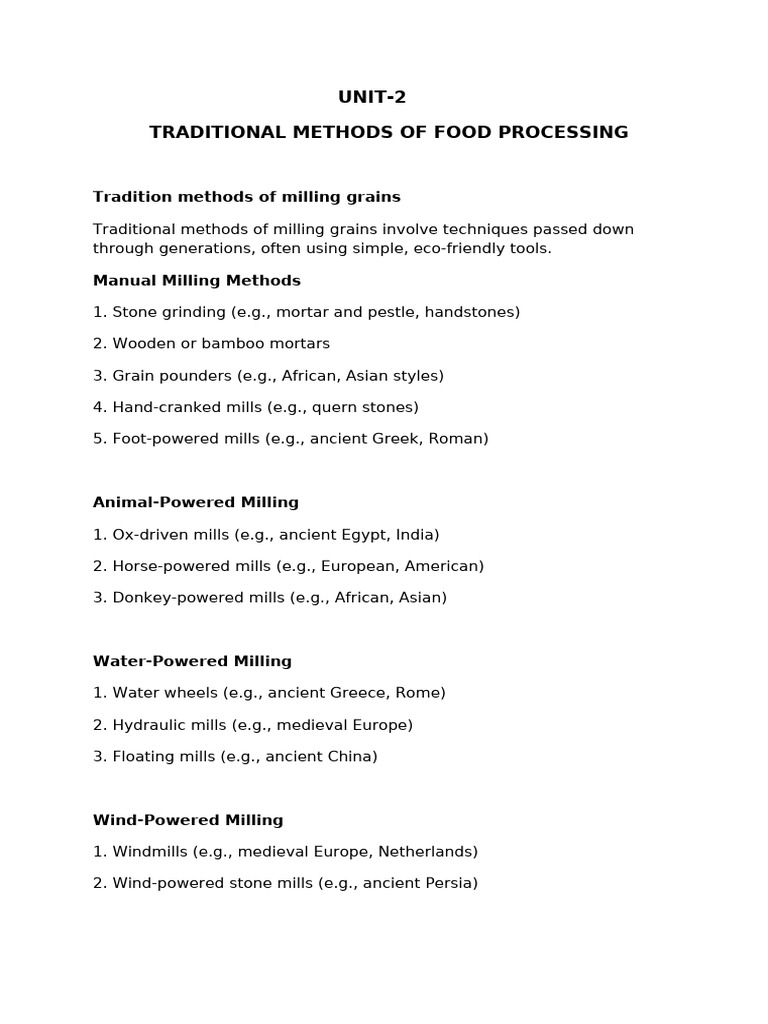 Traditional Food Processing Techniques | PDF | Food Preservation | Pickling