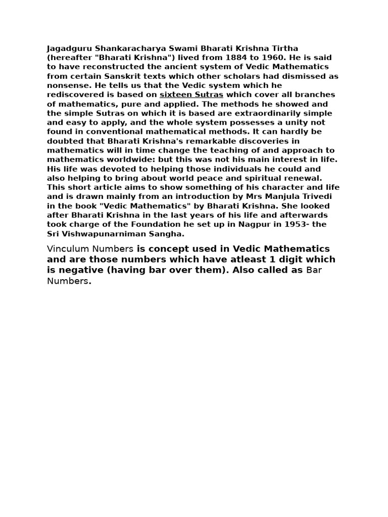 Vedic maths notes pdf