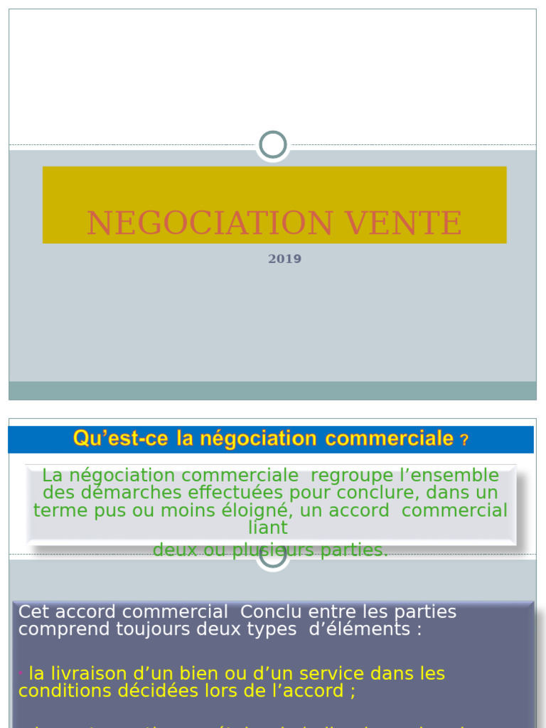 Stratégies de Négociation Commerciale | PDF | Négociation