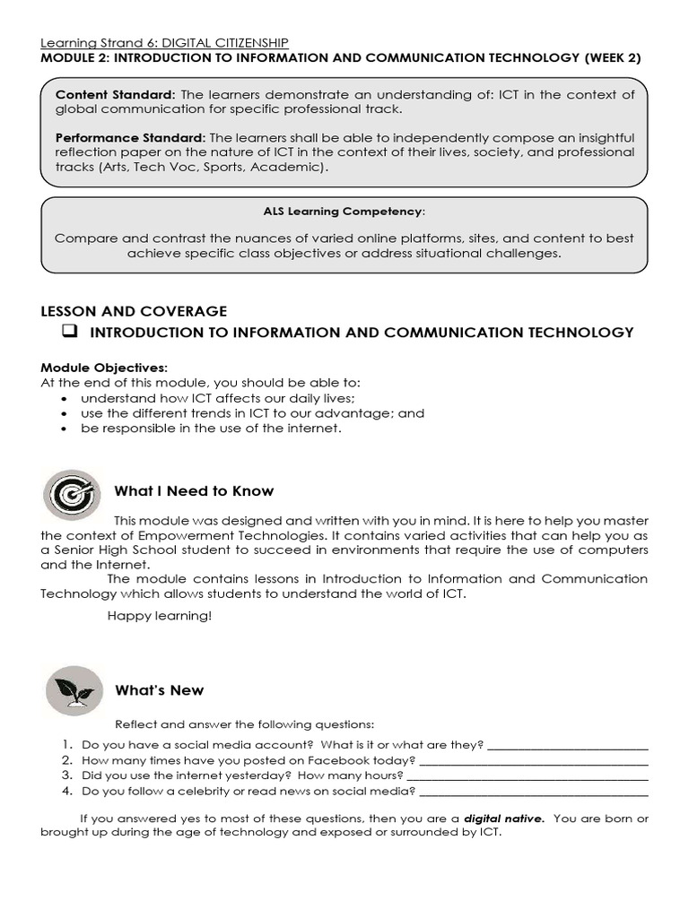 Introduction to Information and Communication Technology | PDF | World ...