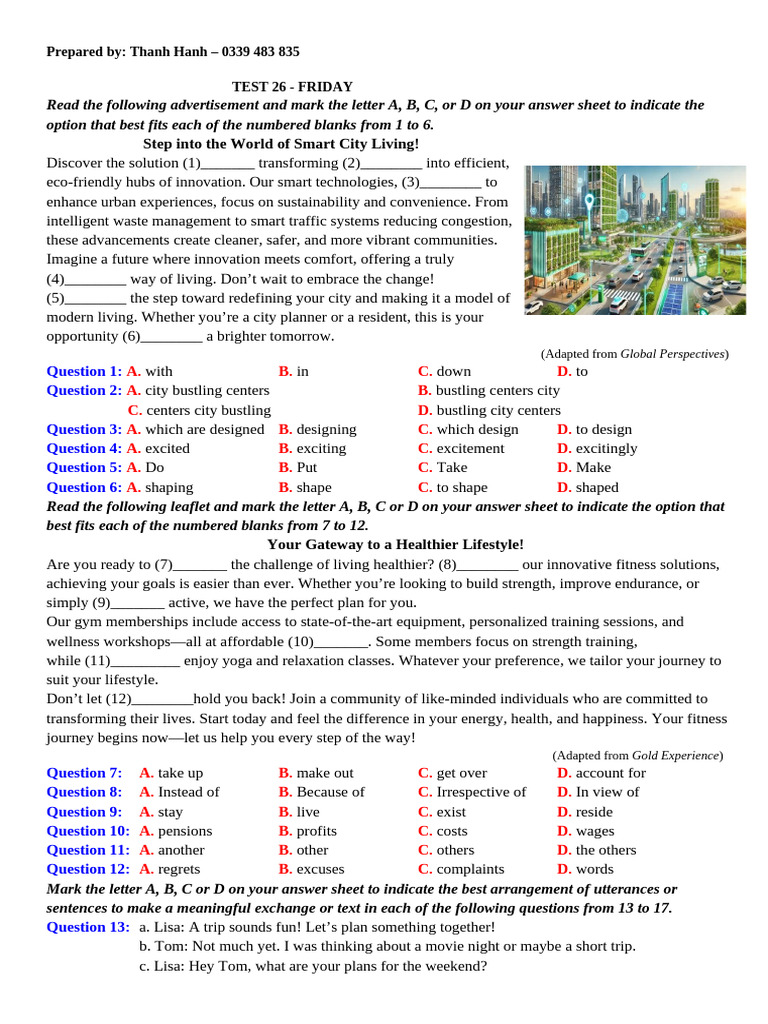 Test 26 t6,7 Hs Marked | PDF | Phobia | Fear