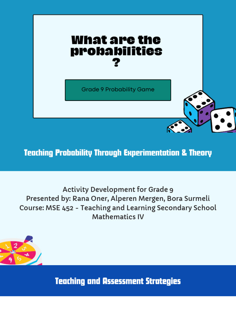 Grade 9 Probability Game Activity Guide | PDF | Probability | Science