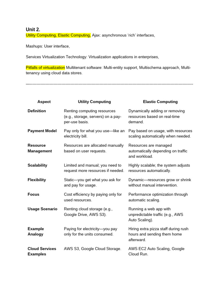 Utility vs Elastic Computing Explained | PDF | Cloud Computing ...