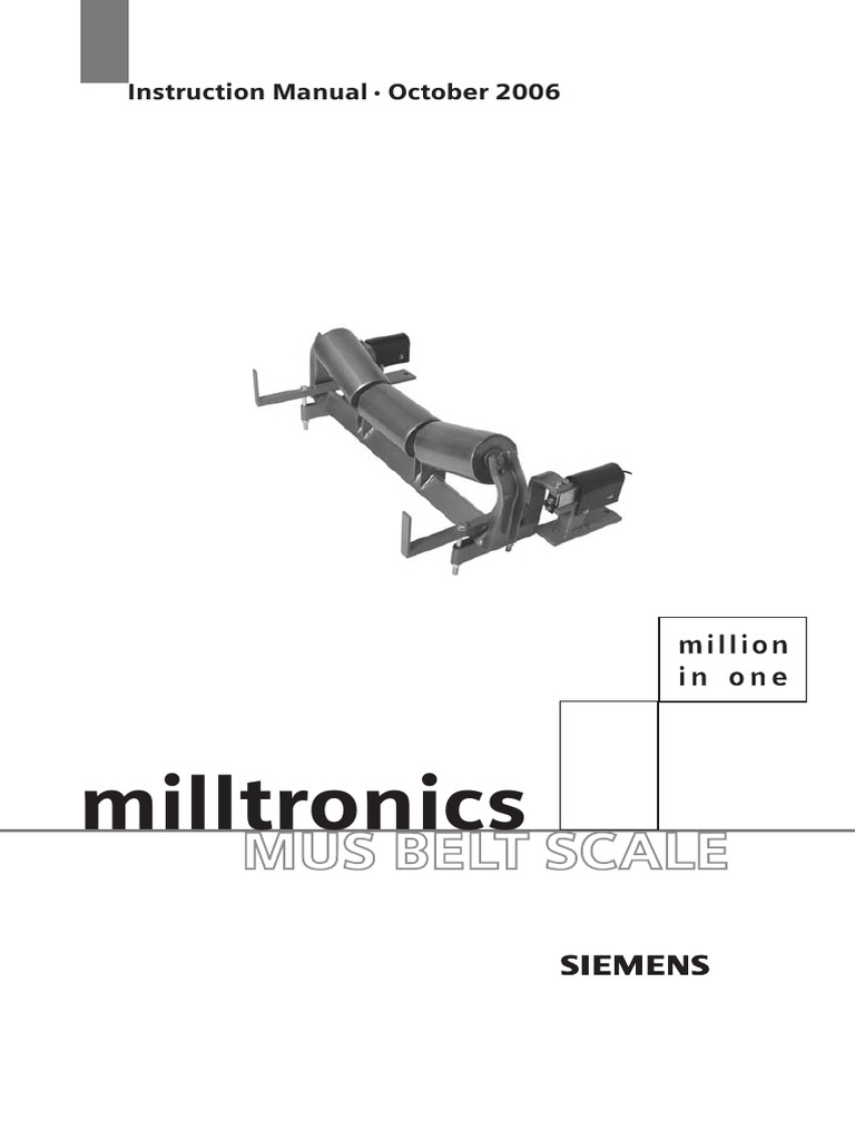 Milltronics MUS Belt Scale Manual | PDF | Calibration