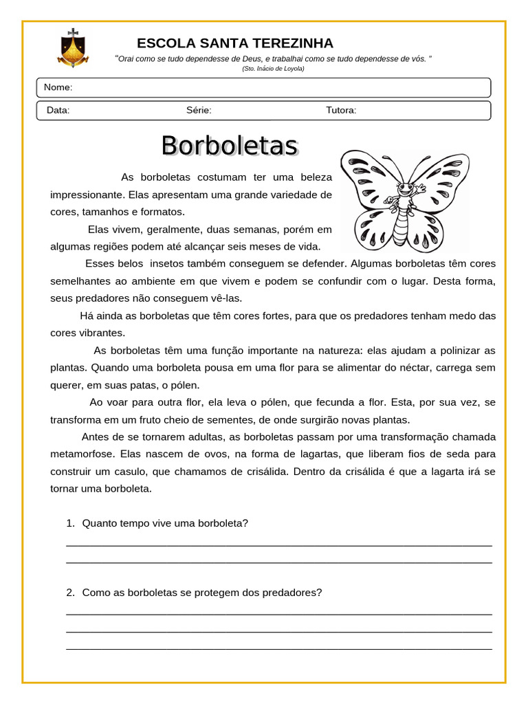 Vida e Metamorfose das Borboletas | PDF | Borboleta | Insetos