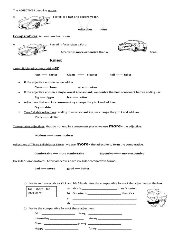 Adjective Comparatives and Superlatives Guide | PDF | Adjective | Grammar