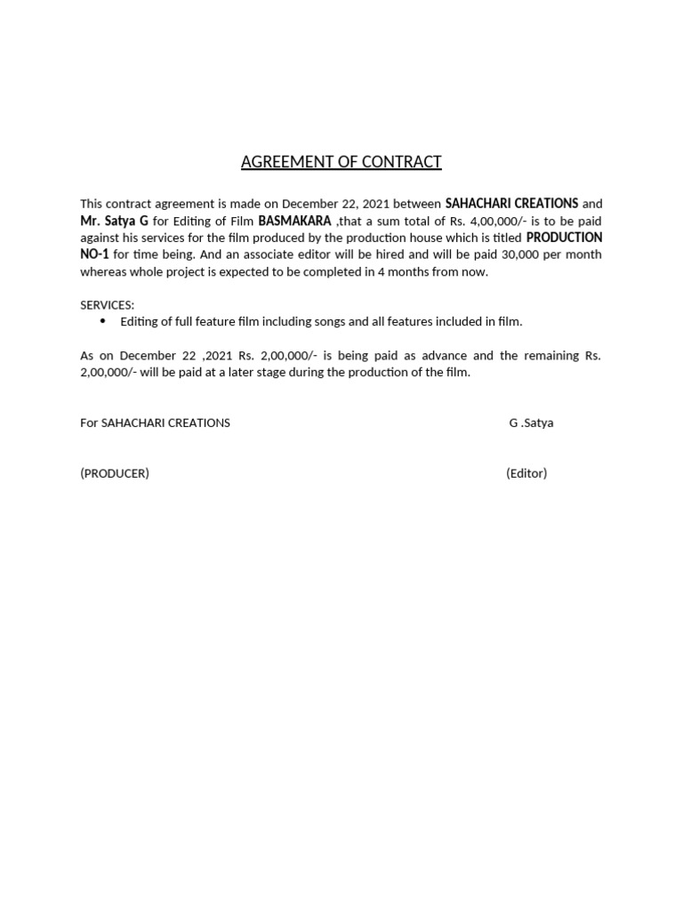 Editor Agreement | PDF