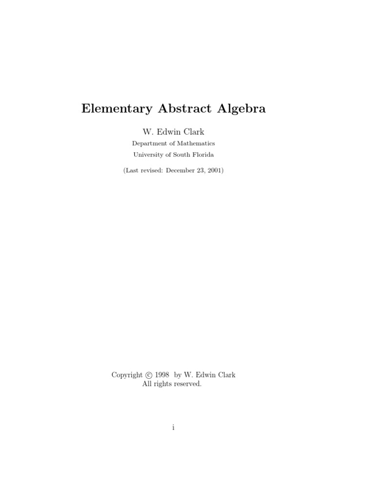 Abstract Algebra Textbook | PDF | Teaching Methods & Materials