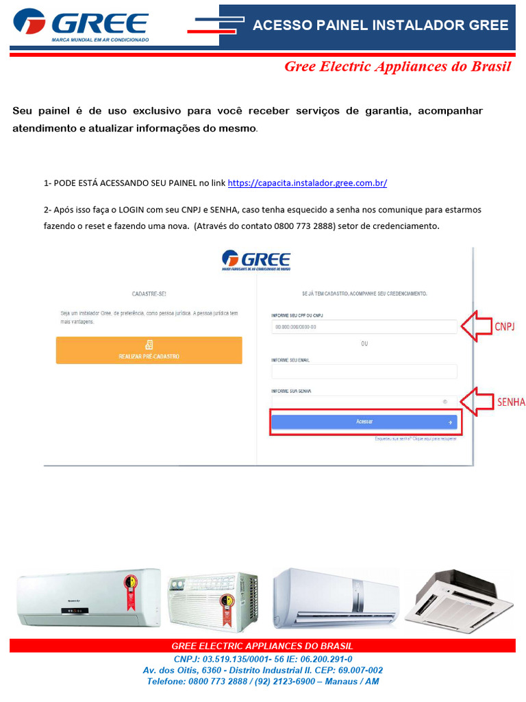 Acesso ao Painel Instalador Gree | PDF | Informática