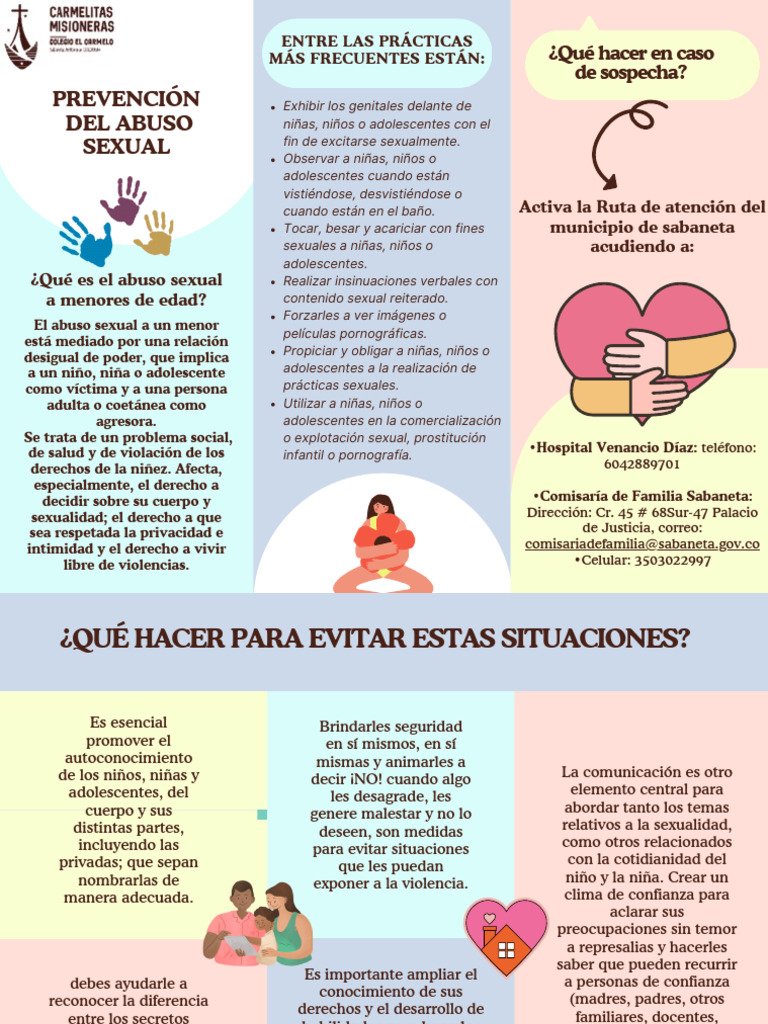 Brochure prevención del abuso sexual | PDF | Abuso sexual | Adolescencia