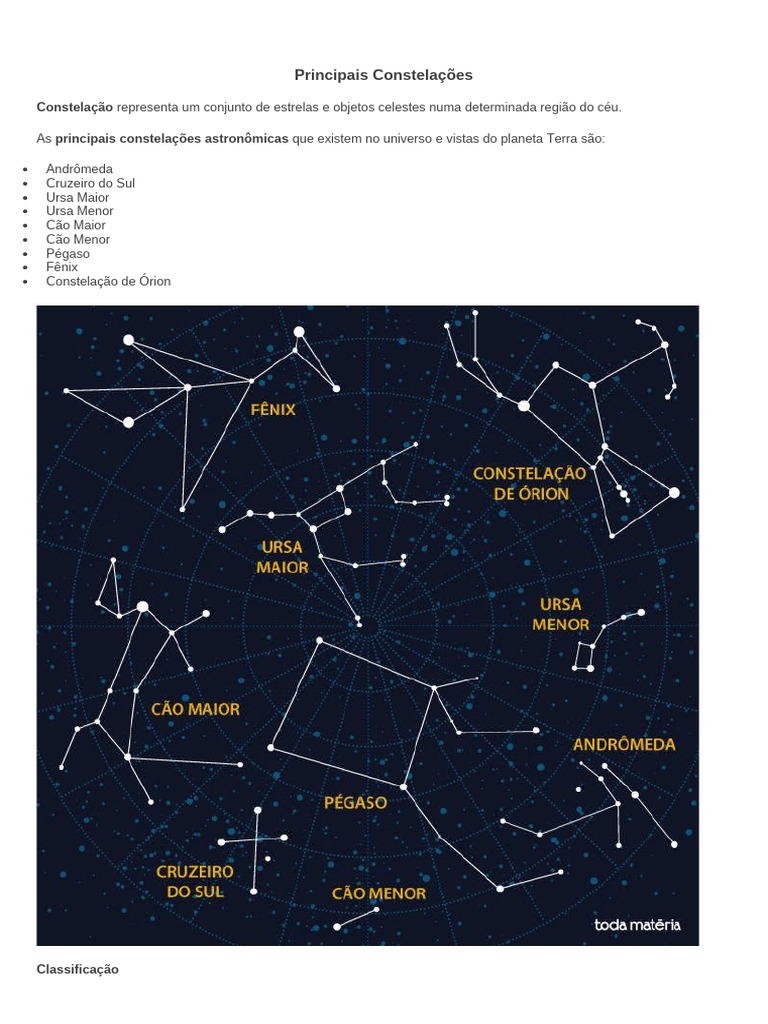Principais Constelações e Zodíaco | PDF | Zodíaco | Constelação