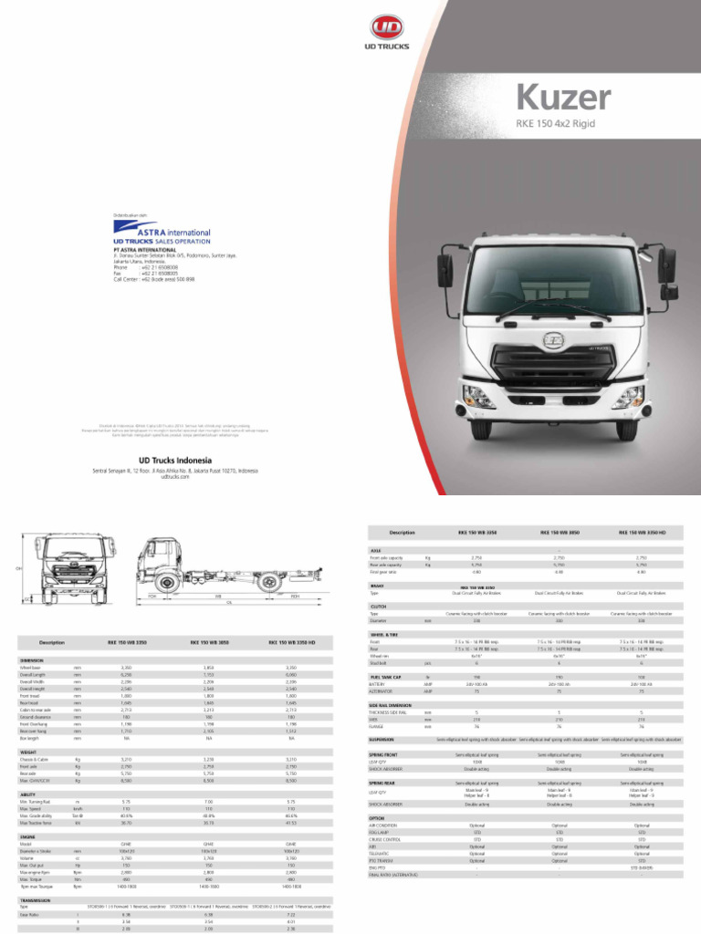 UD Trucks Kuzer Specifications | PDF