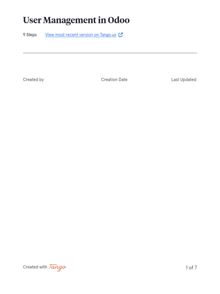 Odoo User Management Guide | PDF