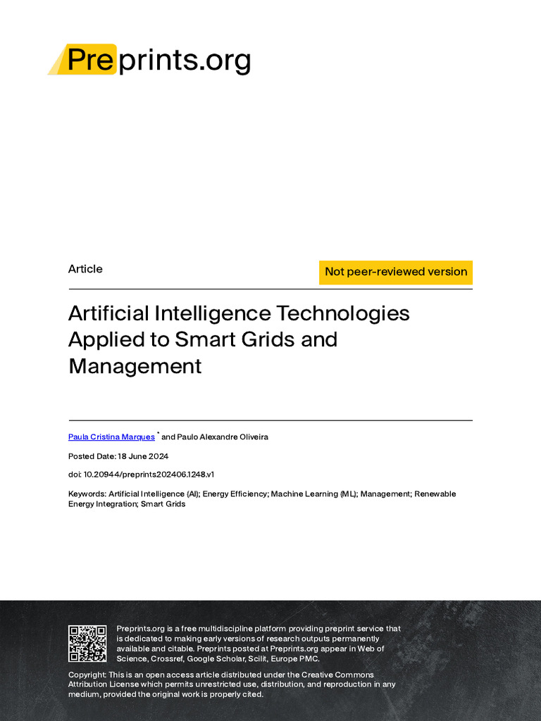 AI in Smart Grids: Enhancing Efficiency | PDF | Smart Grid | Machine ...