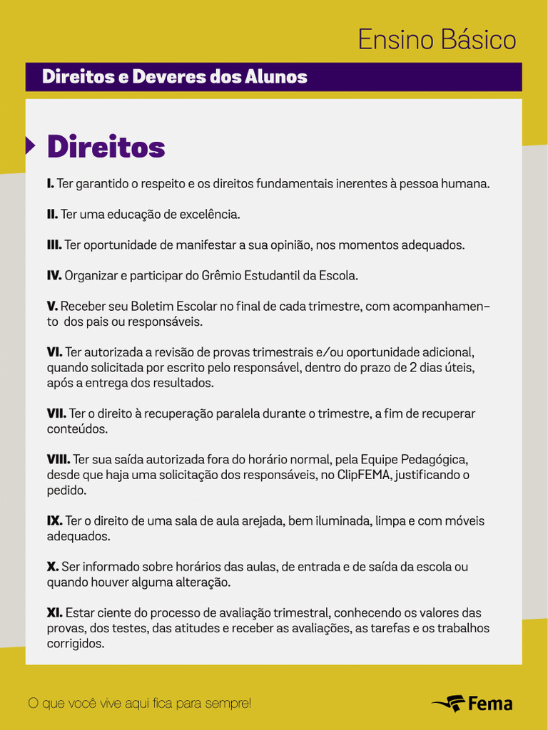 Informativo Escolar e Direitos e Deveres Dos Alunos 2023 | PDF
