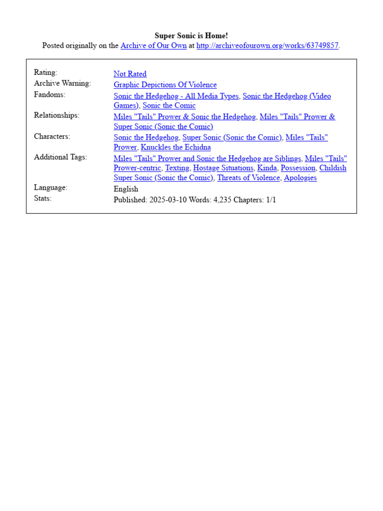 Super Sonic Is Home 250312 200802 | PDF