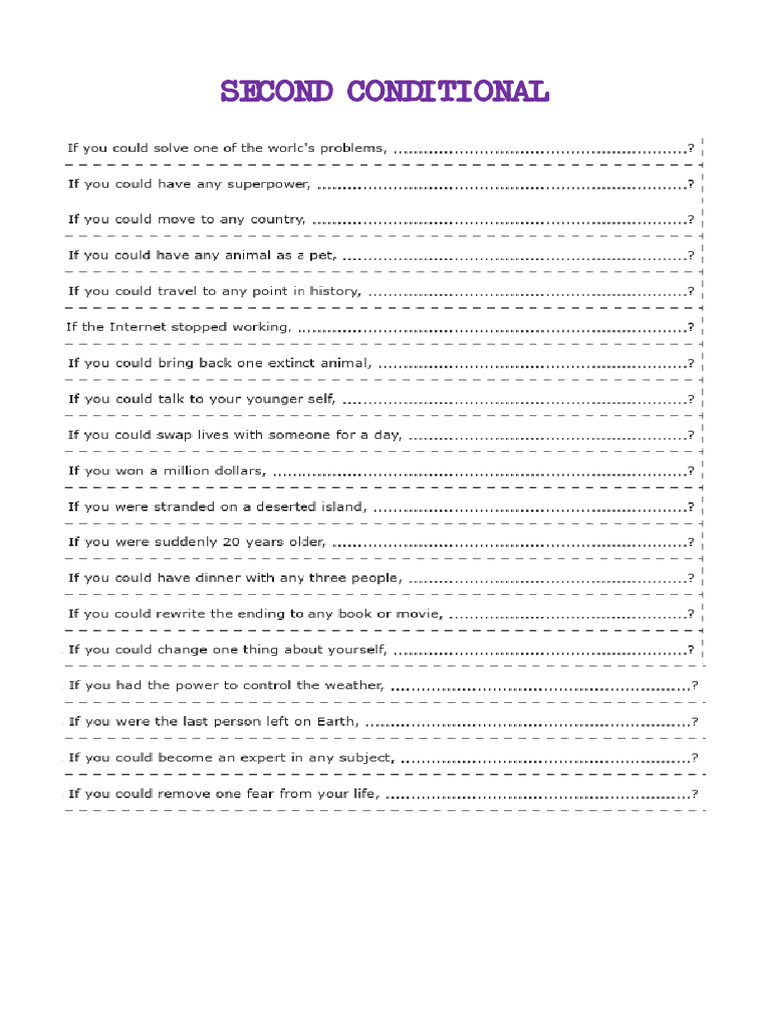 Second Conditional Question Form | PDF