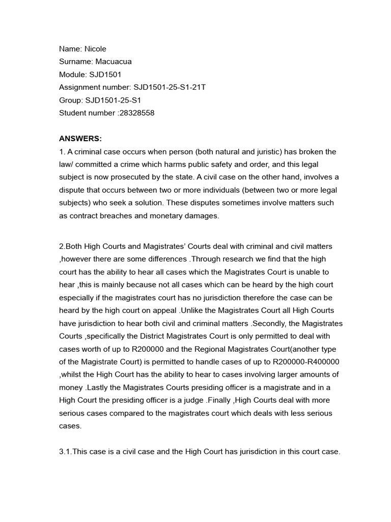Assignment 3 SJD 2nd Draft Sign | PDF | Magistrate | Jurisdiction