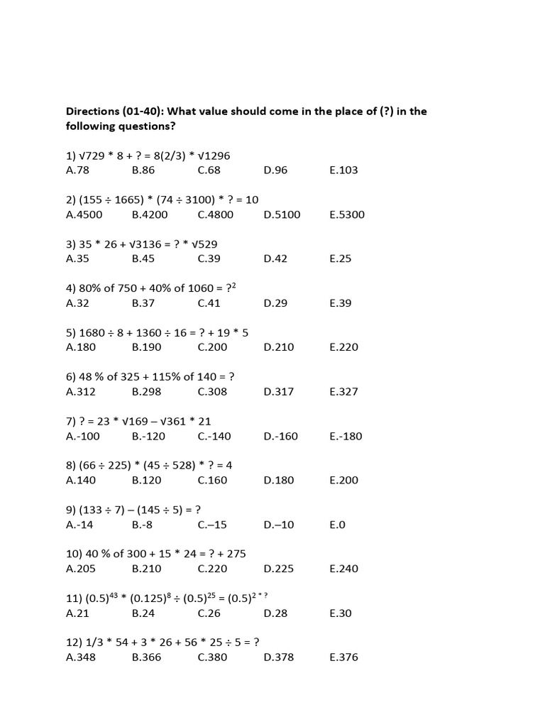 Simplification and Percentage Problems | PDF | Mathematics