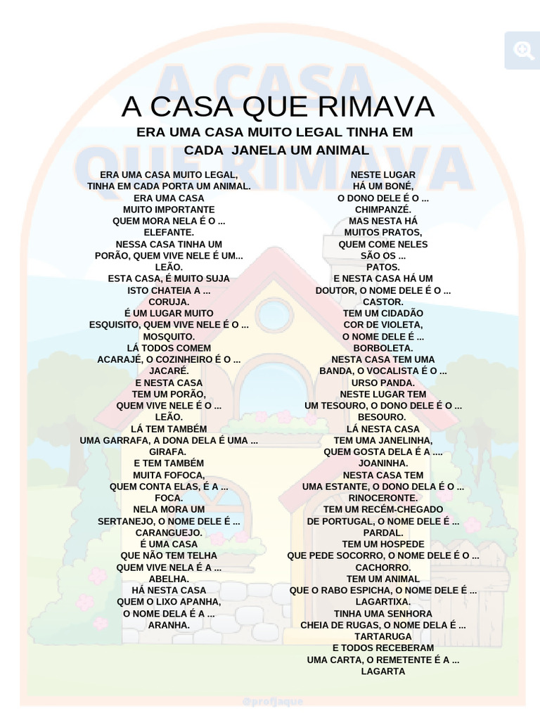 Atividades com o Poema 