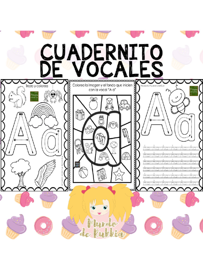 Cuaderno con tareas para aprender las vocales recopilado por Mundo de ...