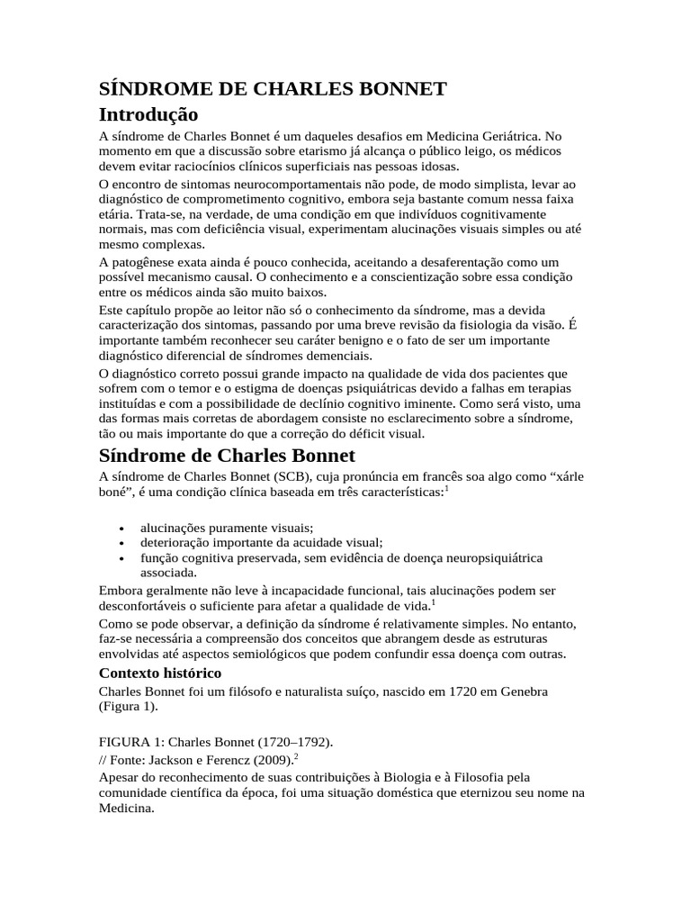 Tratamento da Síndrome de Charles Bonnet | PDF | Sistema visual | Nervo