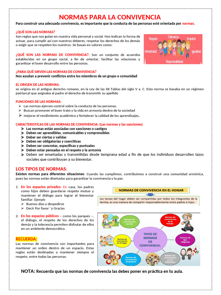 Normas de Convivencia para la Armonía Social | PDF | Psicología Social
