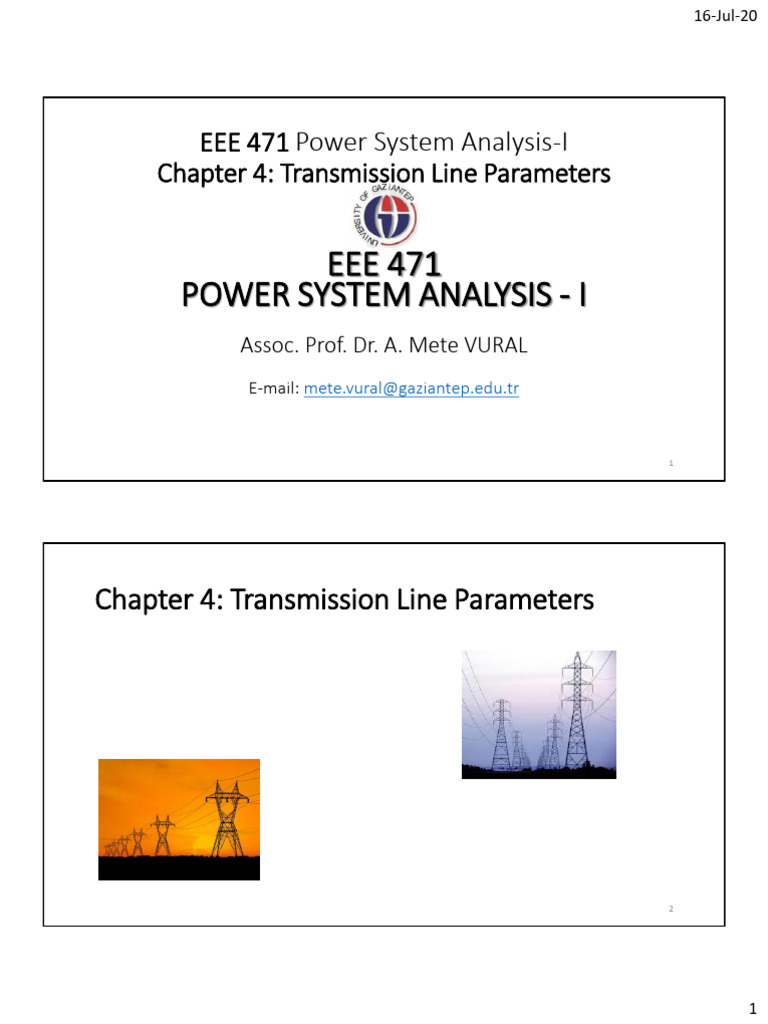 Transmission Line Parameters Overview | PDF | Electric Power ...