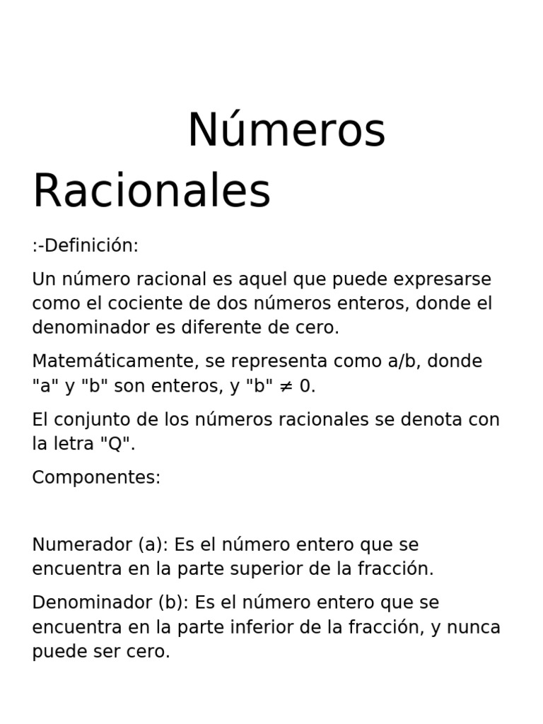 Definición y Ejemplos de Números Racionales | PDF