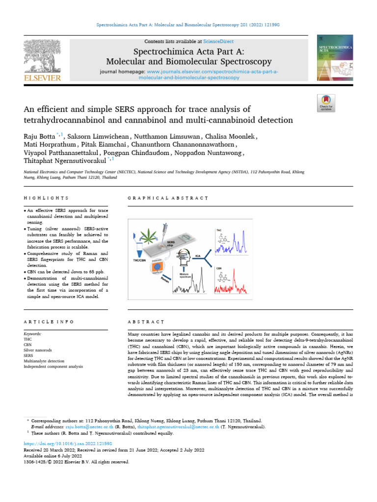 An Efficient and Simple SERS Approach For Trace Analysis of | PDF ...