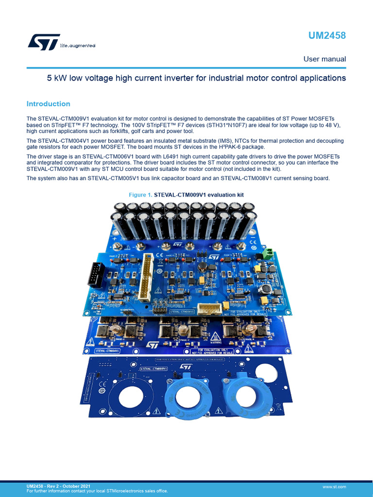 STEVAL-CTM009V1 Motor Control Kit | PDF | Capacitor | Mosfet