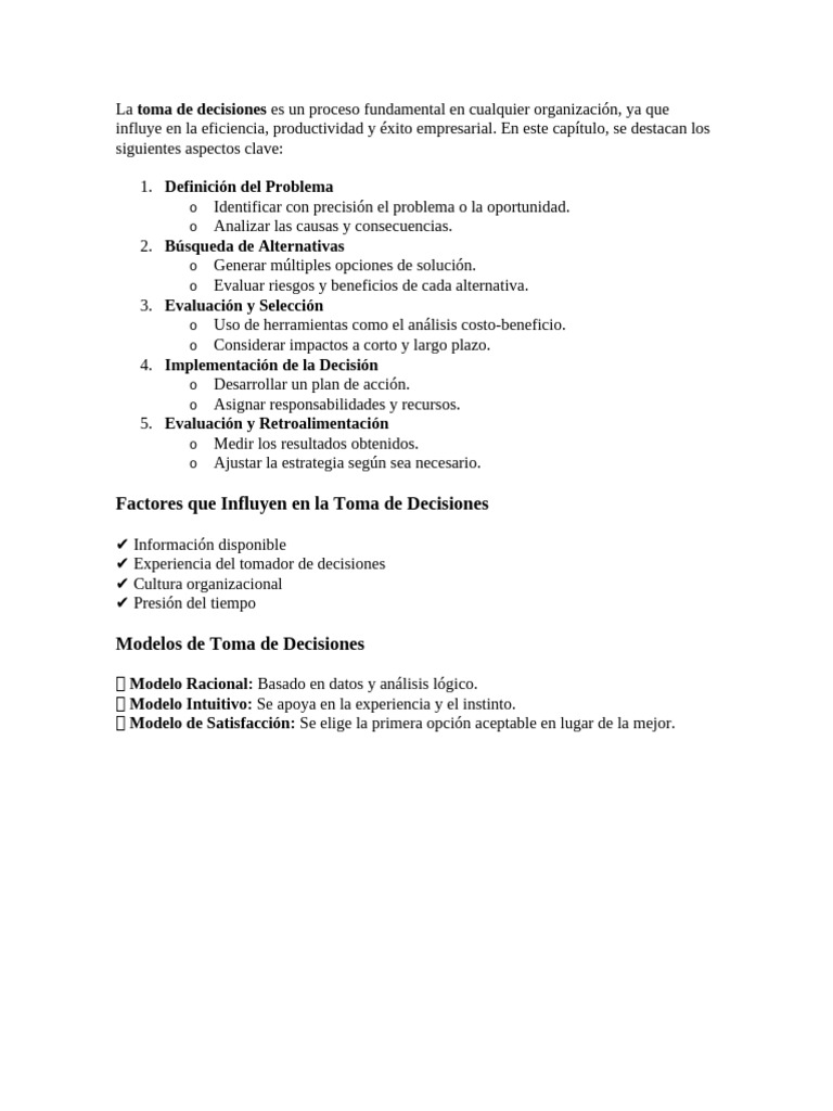 Claves para una Toma de Decisiones Efectiva | PDF | Toma de decisiones