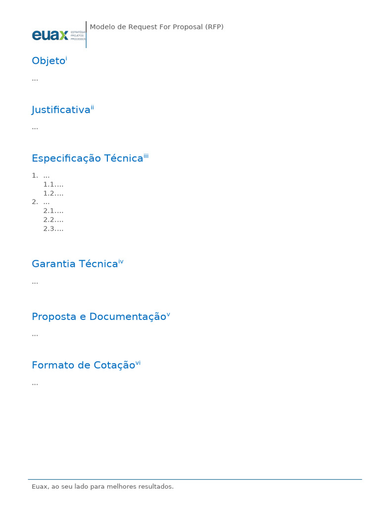 Modelo de RFP: Guia Completo e Estrutura | PDF